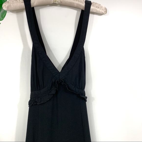 Forever 21 Maxi Sun Dress Black High Slit Medium - Picture 3 of 15